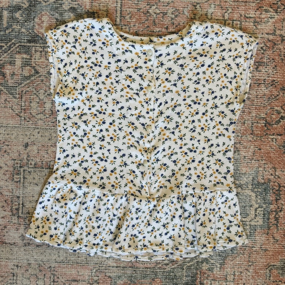 vintage floral button down tee